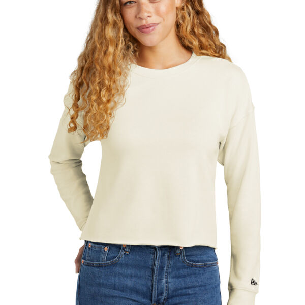 Ladies Tri Blend Fleece Crop Crew Thumbnail